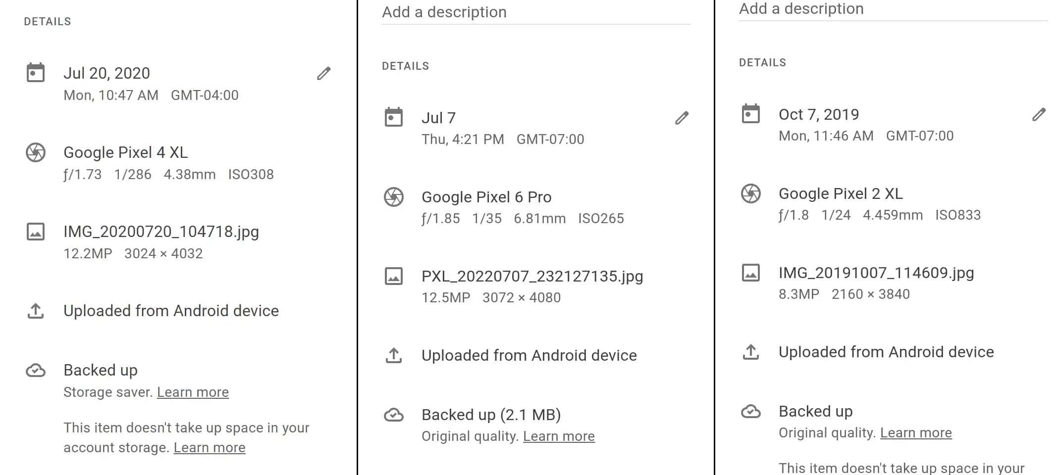 Google Fotoğraflar Android için detaylı bilgi menüsü geliyor