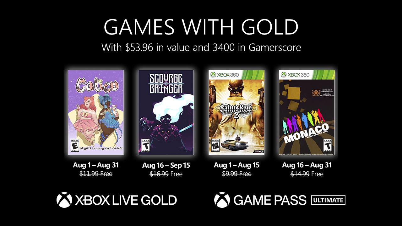 Xbox Live Gold Ağustos