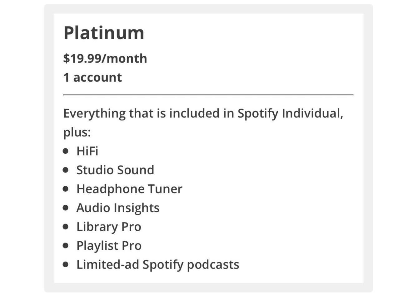 Hi-Fi müzik sevenler için Spotify Platinum üyelik planı geliyor