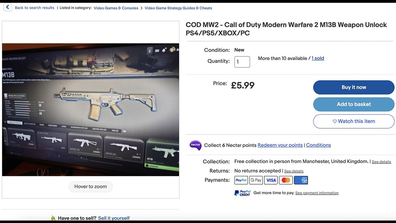 call of duty modern warfare 2 ebay
