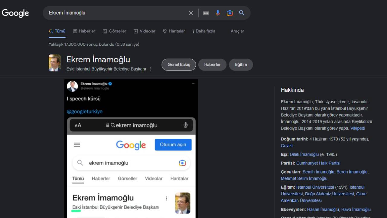 Google ekrem imamoğlu