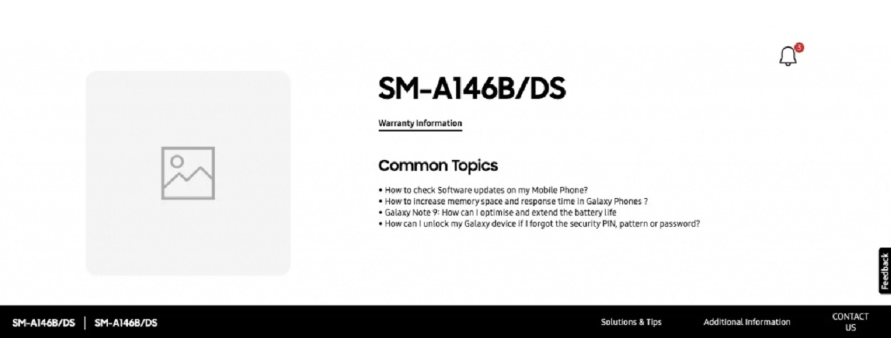 Galaxy A14 Samsung'un internet sitesinde!