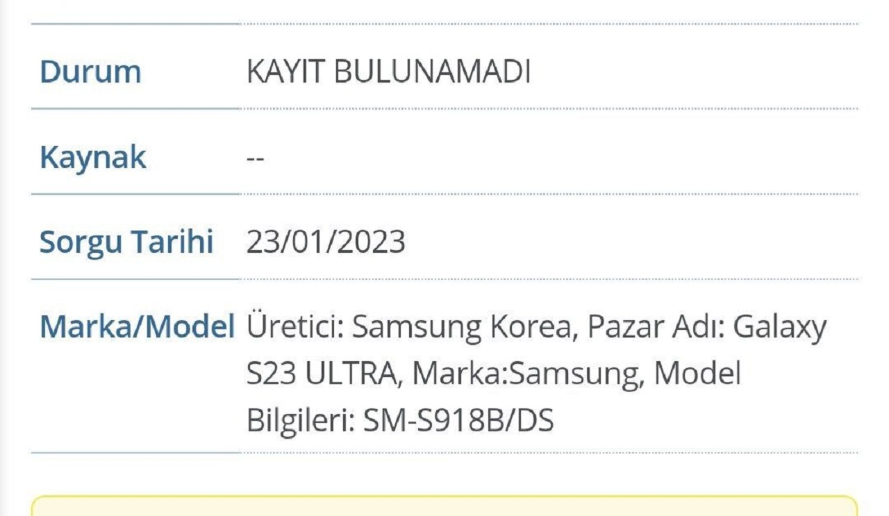 Samsung Galaxy S23 Ultra, e-Devlet'te ortaya çıktı!